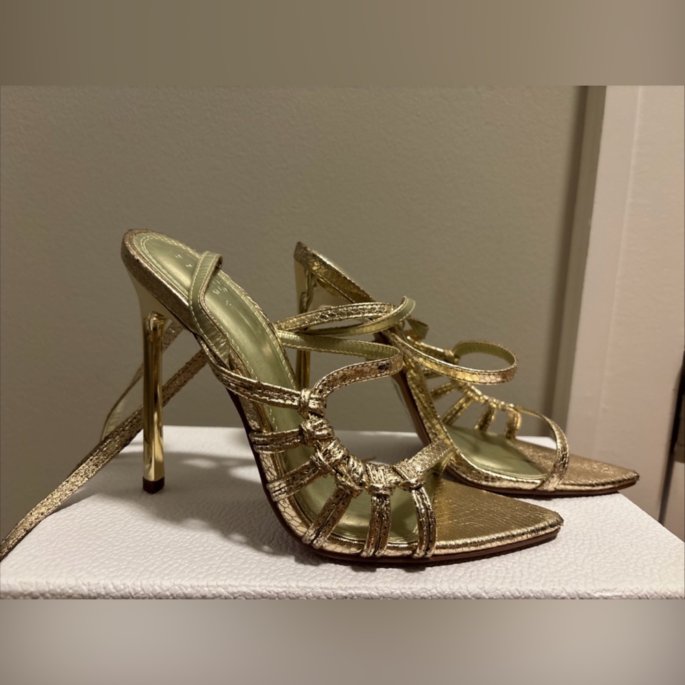ASOS Gold Strappy Heels